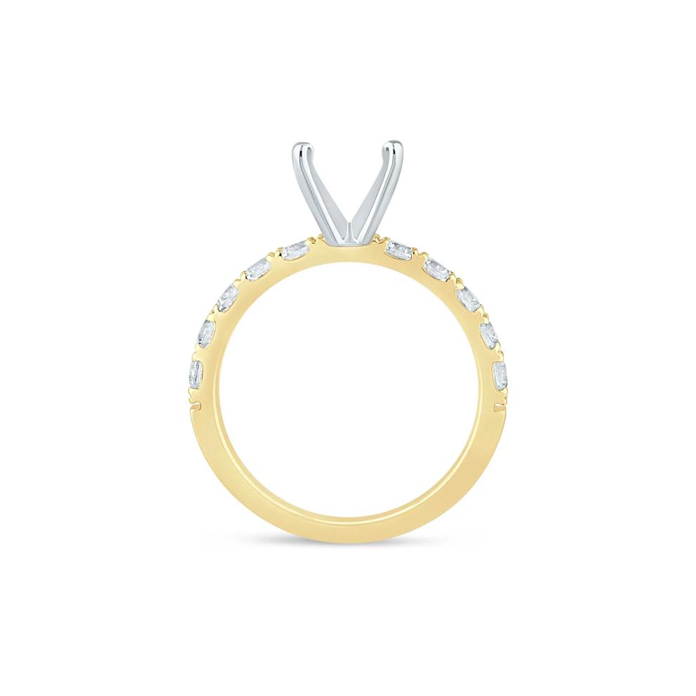 Diamond Semi-Mount Engagement Ring in 14K White and Yellow Gold (3/4 ct. tw.) (Setting Only) – Image 4 of 6