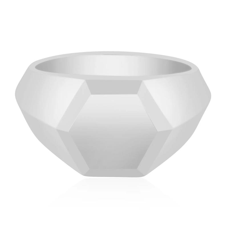 Men&#39;s Hexagon Signet Ring in Sterling Silver – Image 1 of 4