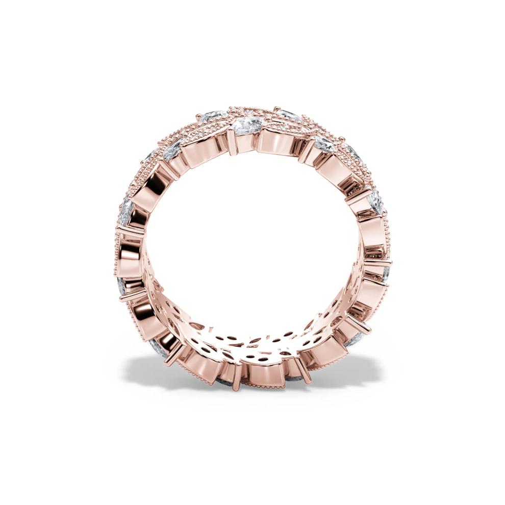 Diamond Multi-Shape Floral Eternity Band in 14K Rose Gold (1 1/2 ct. tw.) – Image 2 of 4