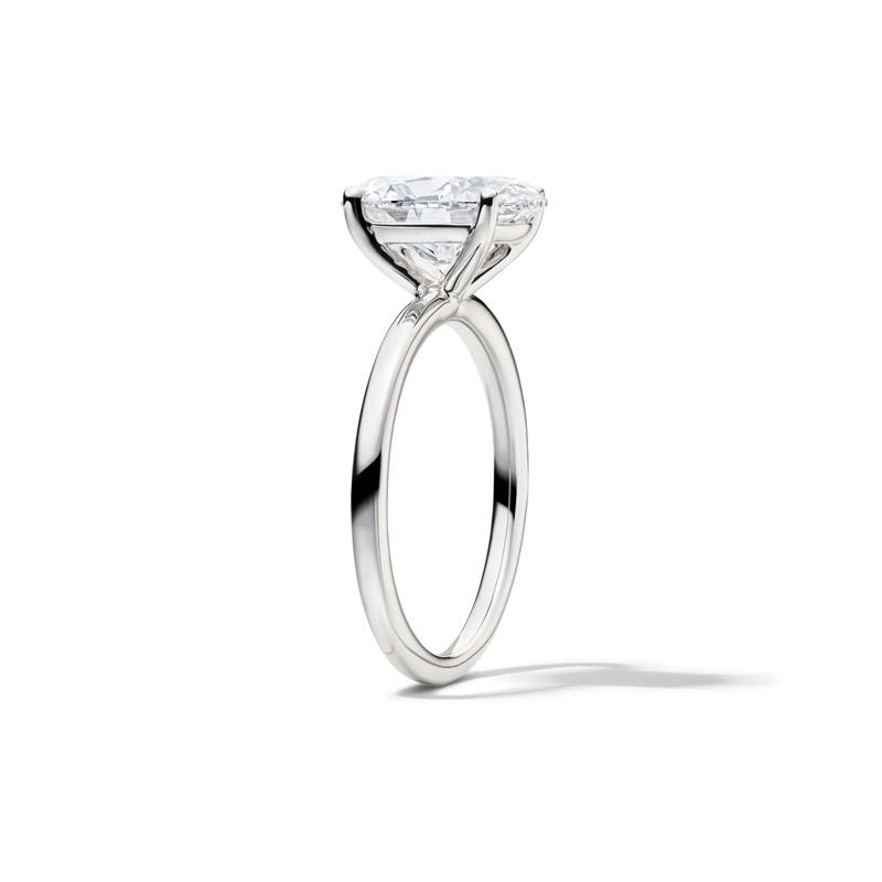Lab Grown Diamond Oval Solitaire Engagement Ring in 14K White Gold &#40;3 ct.&#41; – Image 3 of 4