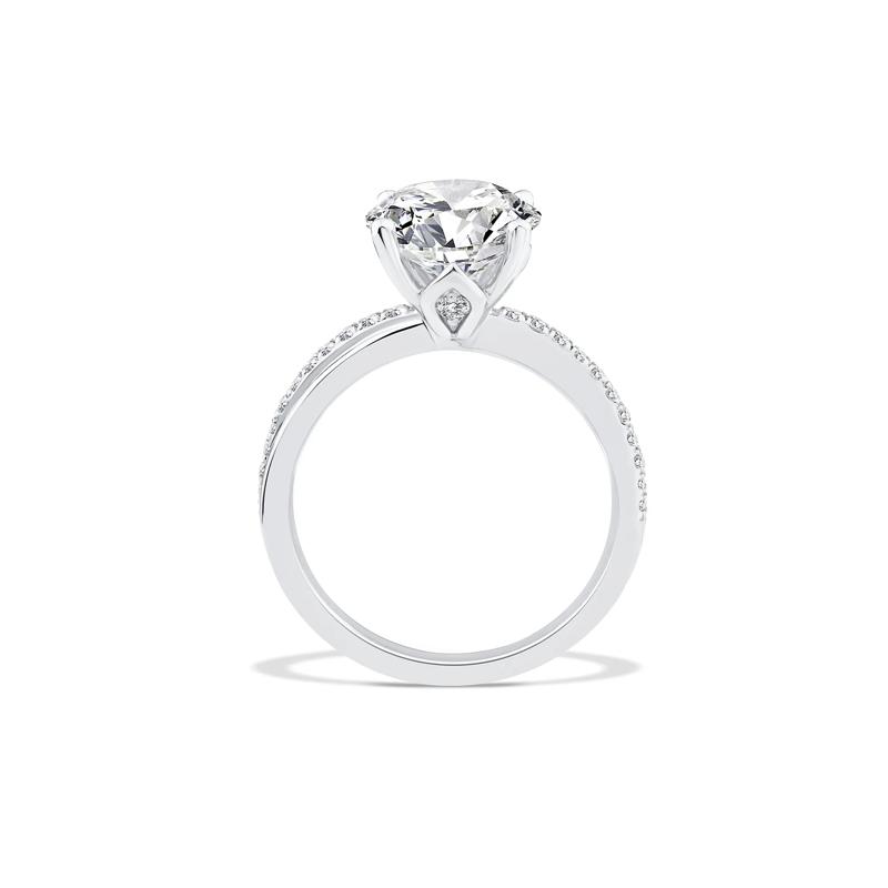 Lab Grown Diamond Round Engagement Ring in Platinum &#40;3 1/5 ct. tw.&#41; – Image 2 of 4