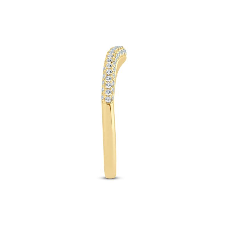 Lab Grown Diamond Pave Contour Band in 14K Yellow Gold (1/3 ct. tw.) – Image 3 of 3