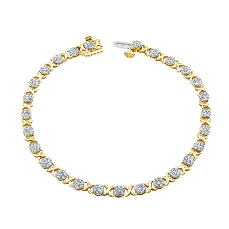 Lab Grown Diamond XO Bracelet in 10K Yellow Gold &#40;1 ct. tw.&#41; – Image 1 of 3