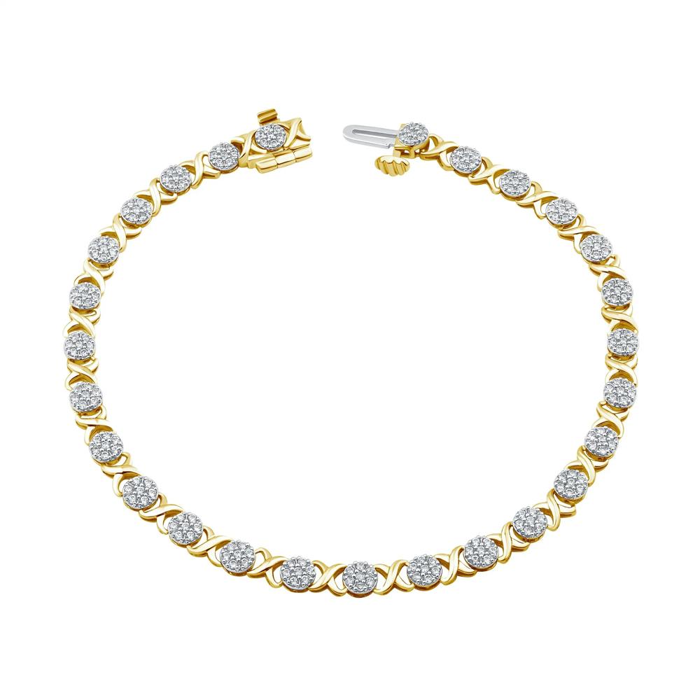 Lab Grown Diamond XO Bracelet in 10K Yellow Gold (1 ct. tw.) – Image 1 of 3