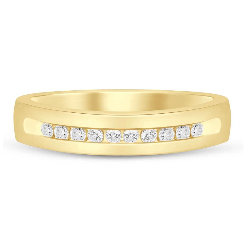 Men&#39;s Diamond Channel-Set Band in 14K Yellow Gold &#40;1/4 ct. tw.&#41; – Image 1 of 3