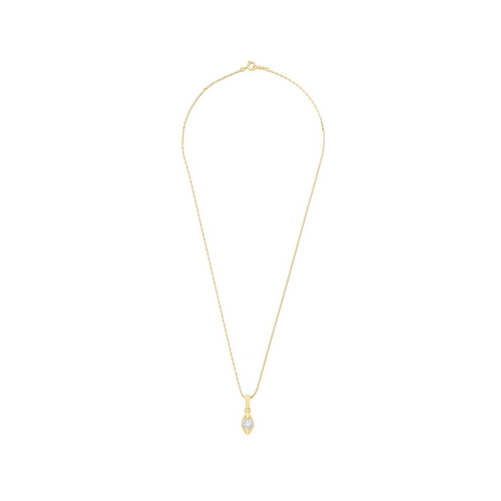 Diamond Faux Marquise Pendant in 10K Yellow Gold (1/10 ct. tw.) – Image 3 of 4