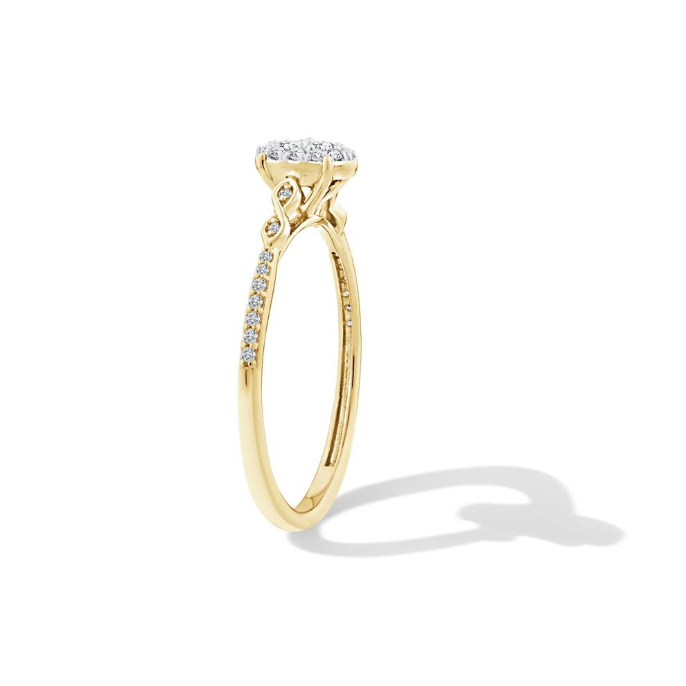 Diamond Oval Center Composite Promise Ring in 10K Yellow Gold (1/7 ct. tw.) – Image 3 of 4