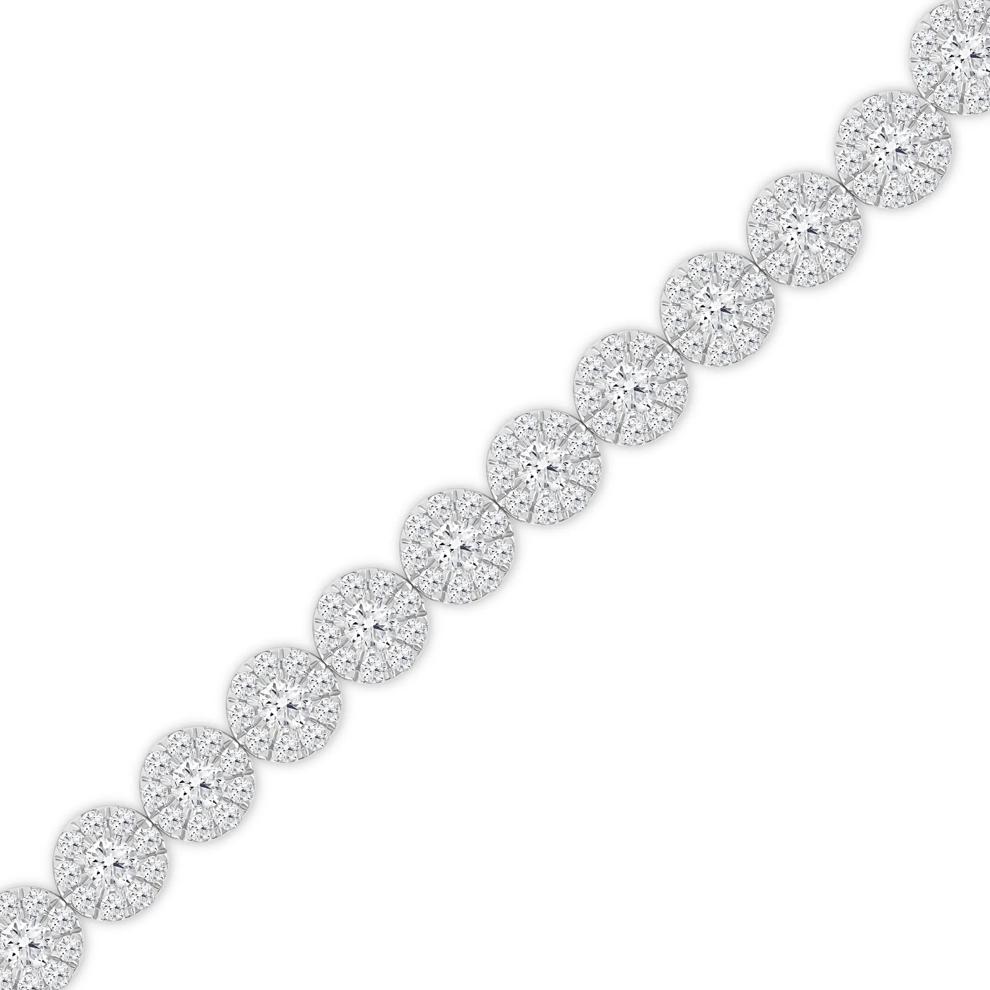 Lab Grown Diamond Cluster Bracelet in 14K White Gold (7 ct. tw.) – Image 2 of 3