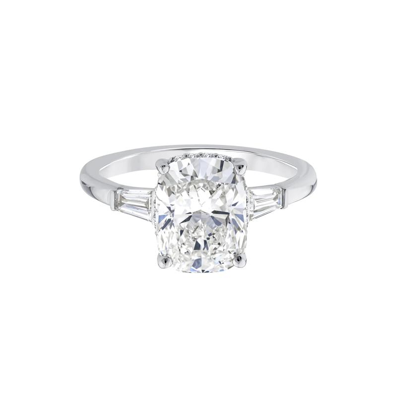 Lab Grown Cushion-Cut Diamond Engagement Ring in 14K White Gold &#40;3 3/8 ct. tw.&#41; – Image 1 of 3