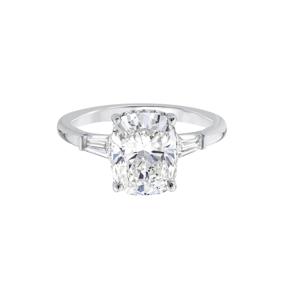 Lab Grown Cushion-Cut Diamond Engagement Ring in 14K White Gold (3 3/8 ct. tw.) – Image 1 of 3