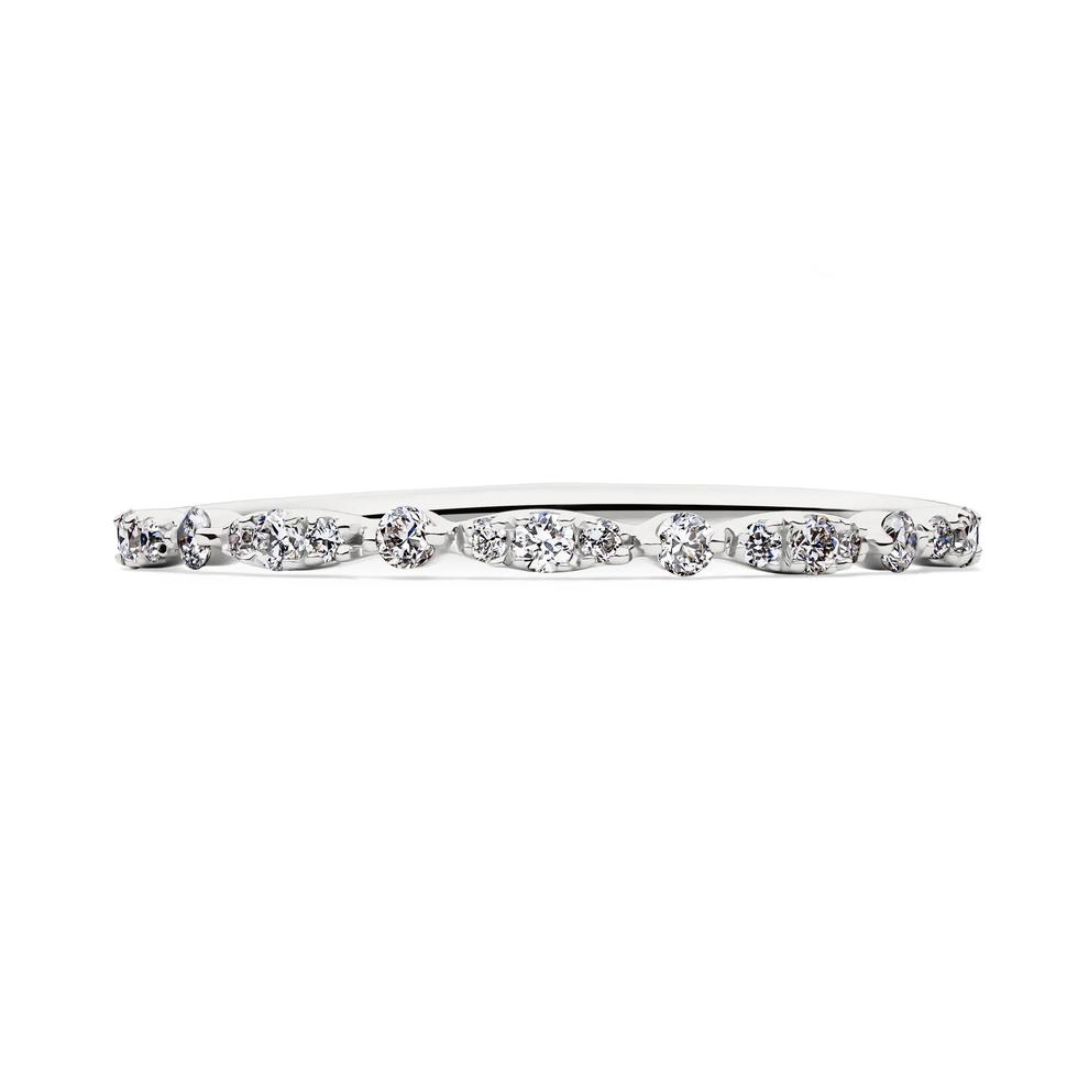 Lab Grown Diamond Stack Band in 10K White Gold (1/7 ct. tw.) – Image 1 of 3