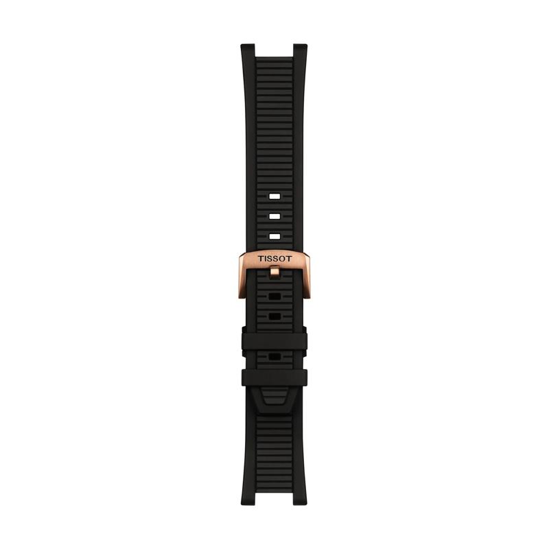 Men&#39;s T-Race Powermatic 80 Watch in Black Silicone and Rose Gold Tone Stainless Steel, 41MM – Image 4 of 6