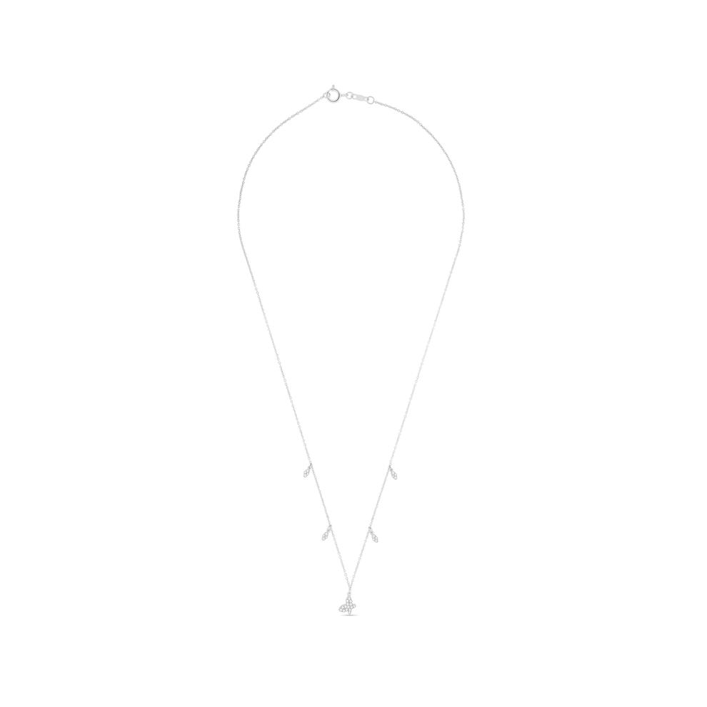 Diamond Butterfly Station Necklace in Sterling Silver (1/7 ct. tw.) – Image 2 of 4