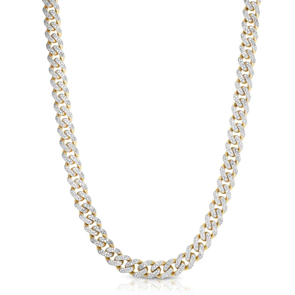 3 1/7 ct. tw. Diamond Pav&eacute; Curb Necklace in 10K Yellow Gold – Image 1 of 3