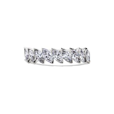 Lab Grown Diamond Marquise Slant Anniversary Band in 10K White Gold (1 ct. tw.)