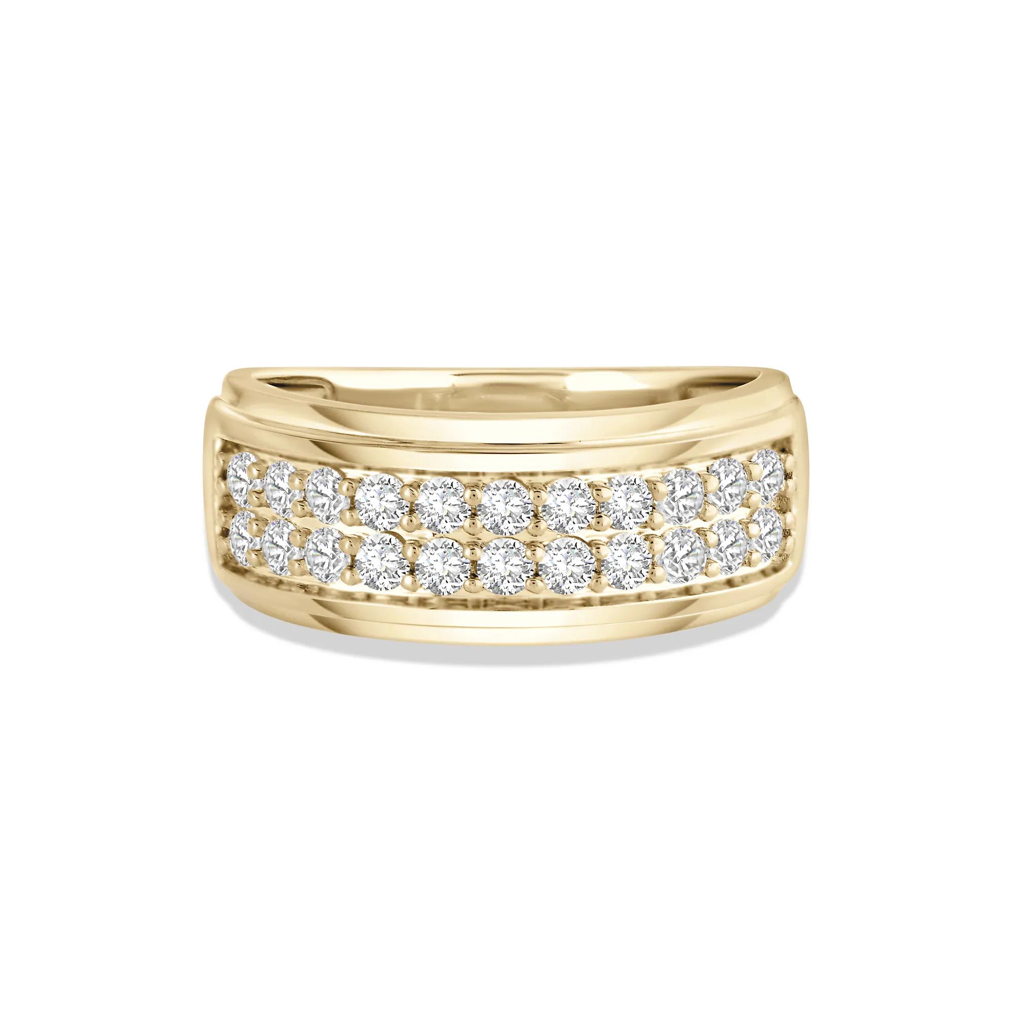 Men's Diamond Double Row Band in 10K Yellow Gold (1 ct. tw.)