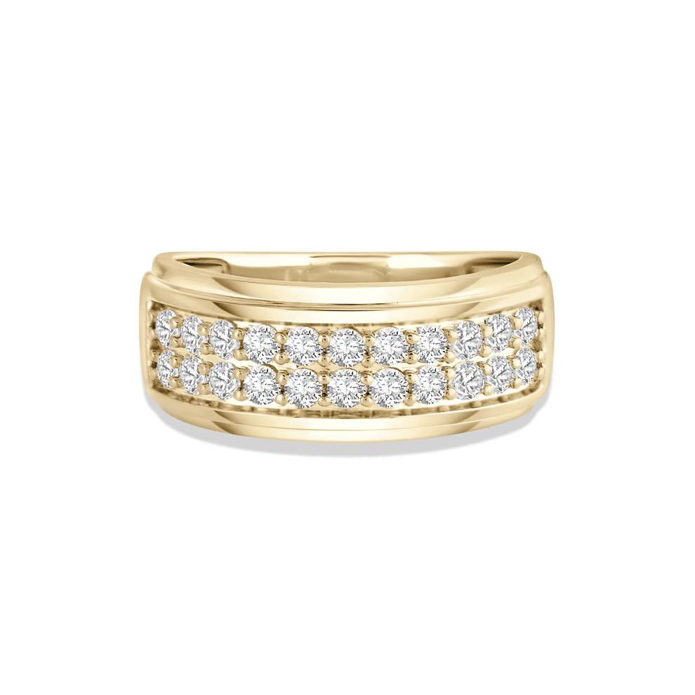 Men's Diamond Double Row Band in 10K Yellow Gold (1 ct. tw.) – Image 1 of 4