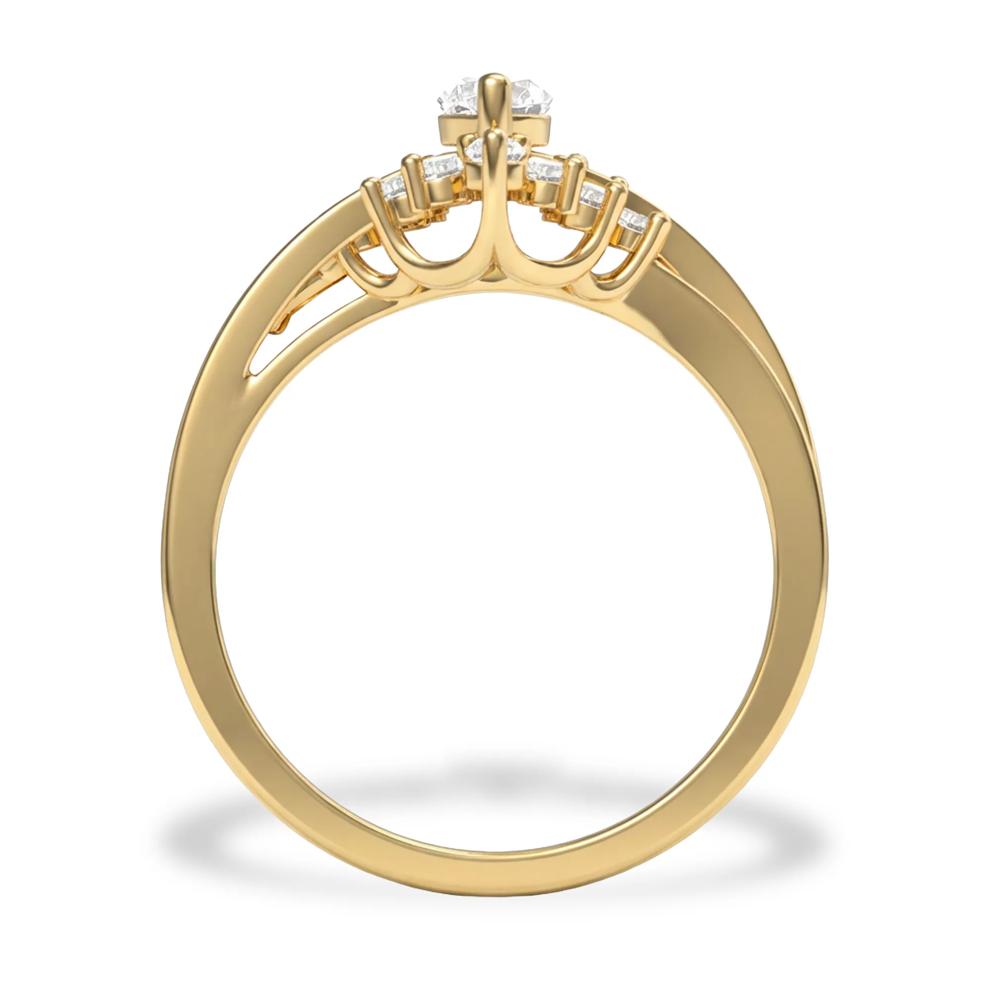 Diamond Marquise Center Engagement Ring in 14K Yellow Gold (3/4 ct. tw.) – Image 2 of 4