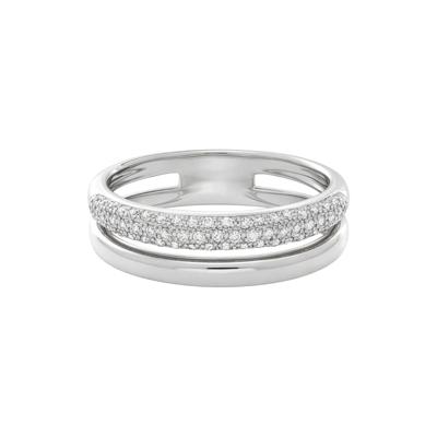 Diamond Pavé Two-Row Open Band in Sterling Silver (1/4 ct. tw.)