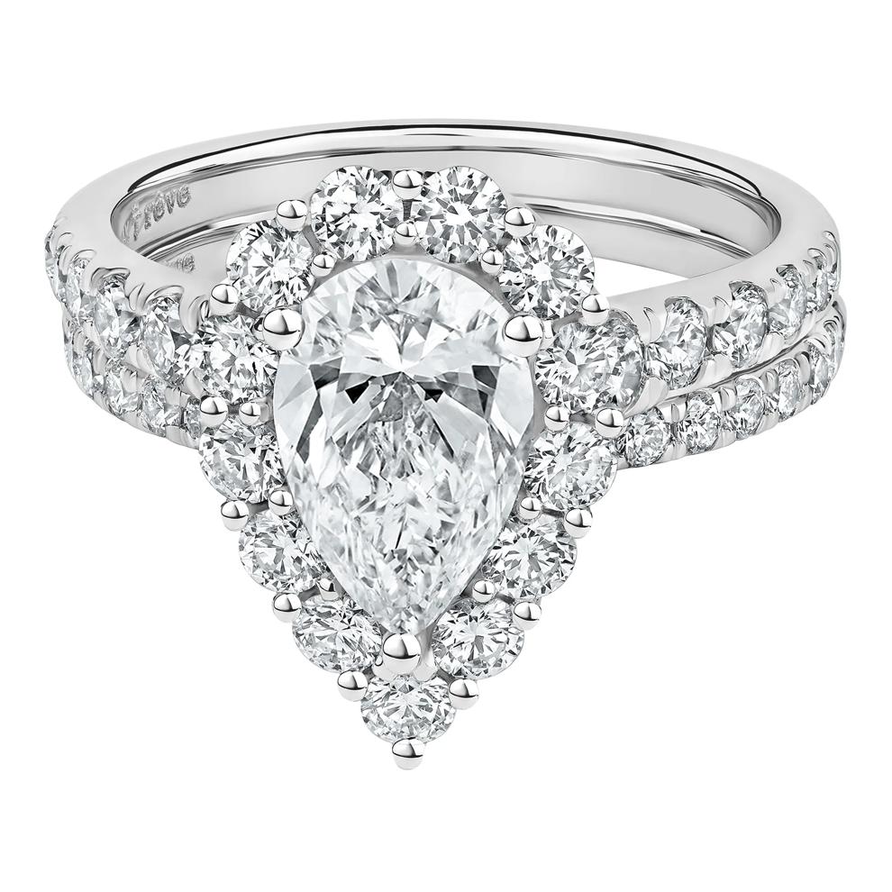 Alexis Lab Grown Diamond Pear Bridal Set in Platinum (3 1/4 ct. tw.) – Image 2 of 5