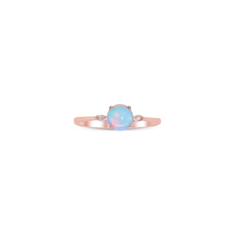 Opal and Diamond Accent Ring in 10K Rose Gold  – Image 1 of 5