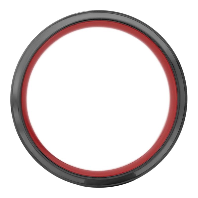 Men&rsquo;s Black Zirconium &amp; U.S. Marine Corps Red Cerakote Wedding Band, 8MM  – Image 2 of 4