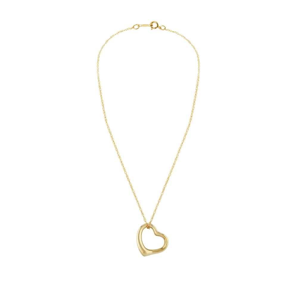 Open Heart Pendant Necklace in 14K Yellow Gold – Image 2 of 3
