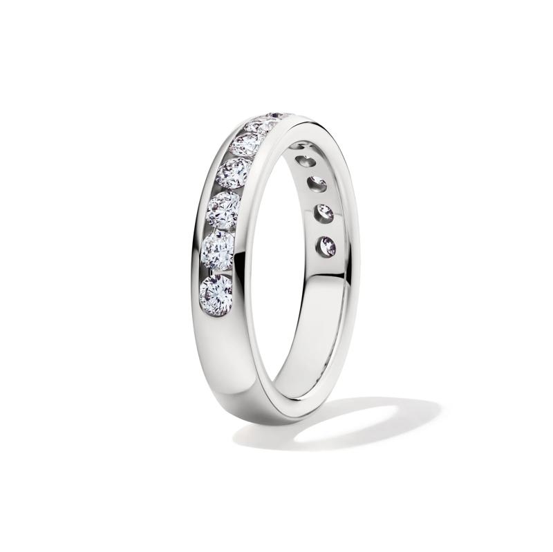 Comfort Fit Channel-Set Diamond Anniversary Band in 14K White Gold &#40;1 ct. tw.&#41; – Image 3 of 4