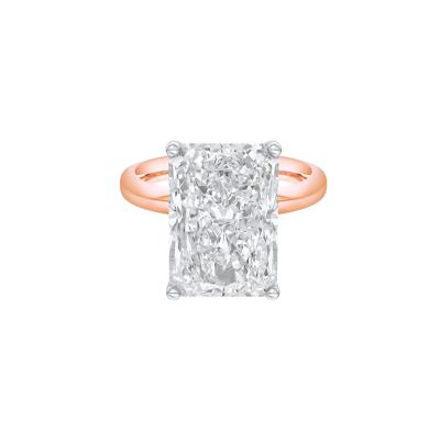 Lab Grown Diamond Radiant-Cut Solitaire Ring in 14K Rose & White Gold (8 ct.)