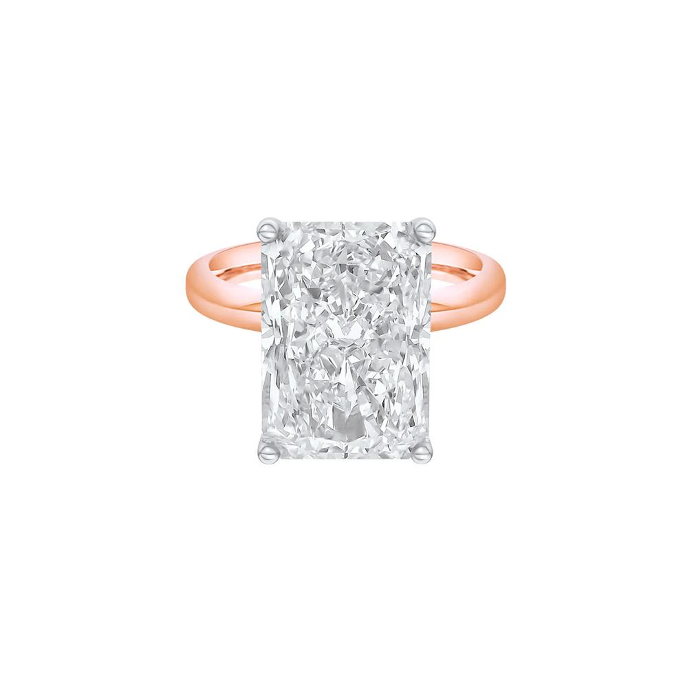 Lab Grown Diamond Radiant-Cut Solitaire Ring in 14K Rose &amp; White Gold (8 ct.) – Image 1 of 4