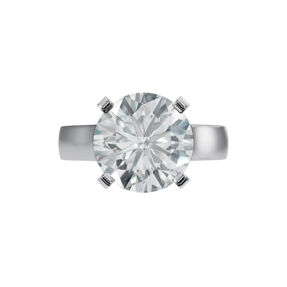 Solitaire Semi-Mount Engagement Ring in 14K White Gold (Setting Only) – Image 1 of 8