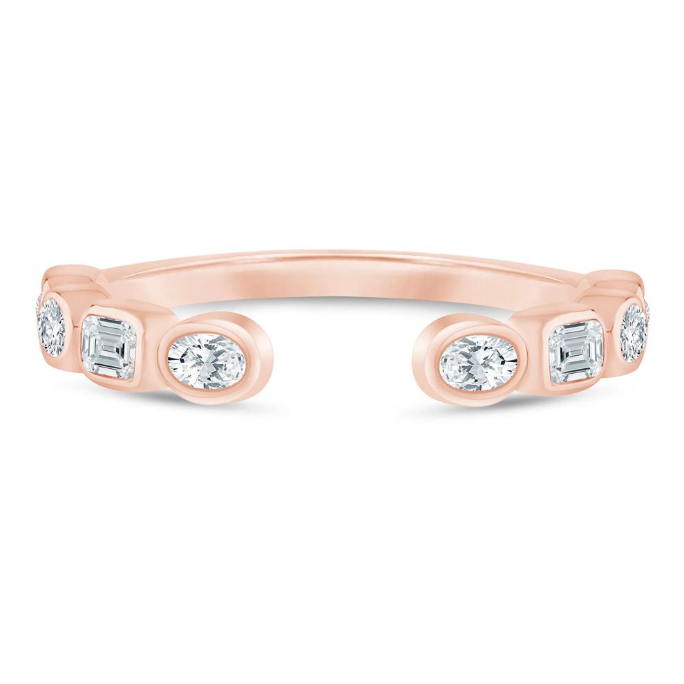 Lab Grown Diamond Emerald and Oval Open Band in 14K Rose Gold (5/8 ct. tw.) – Image 1 of 3