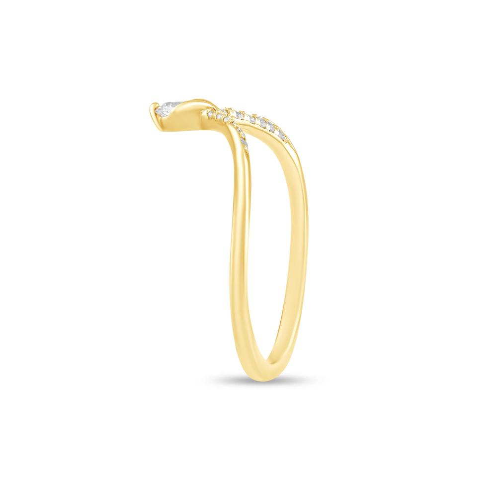 Diamond Contour Band in 10K Yellow Gold (1/7 ct. tw.) – Image 3 of 4