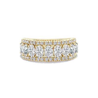 Lab Grown Diamond Oval Multi-Row Anniversary Band in 10K Yellow Gold (2 ct. tw.)