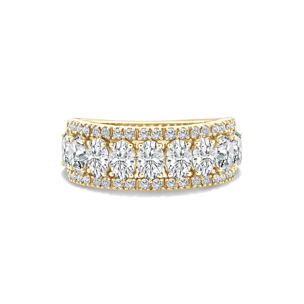 Lab Grown Diamond Oval Multi-Row Anniversary Band in 10K Yellow Gold (2 ct. tw.) – Image 1 of 4