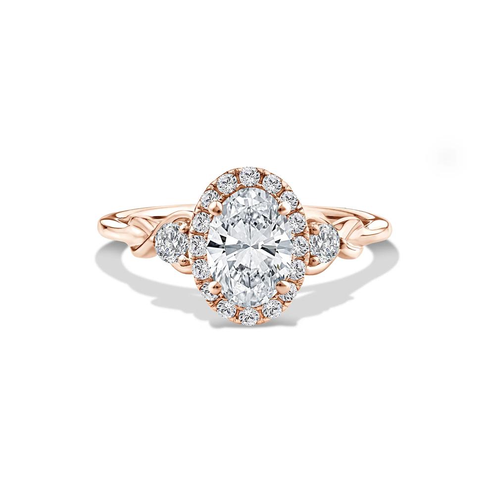 Lab Grown Diamond Oval Engagement Ring in 10K Rose Gold (1 1/3 ct. tw.) – Image 1 of 4