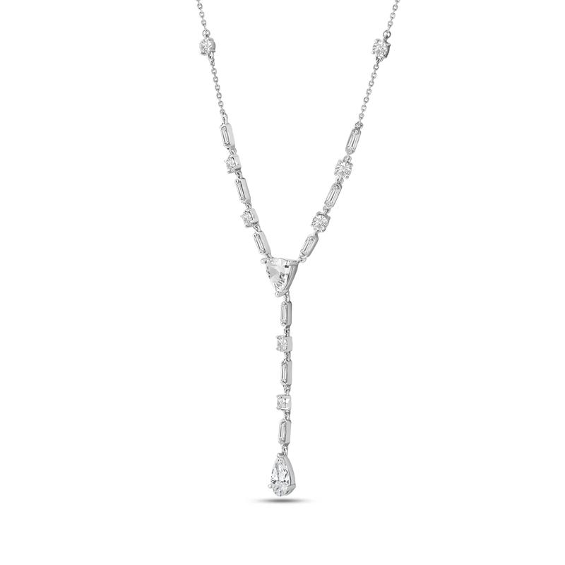 Lab Grown Diamond Mixed Cut Lariat Necklace in 14K White Gold &#40;3 ct. tw.&#41; – Image 2 of 3