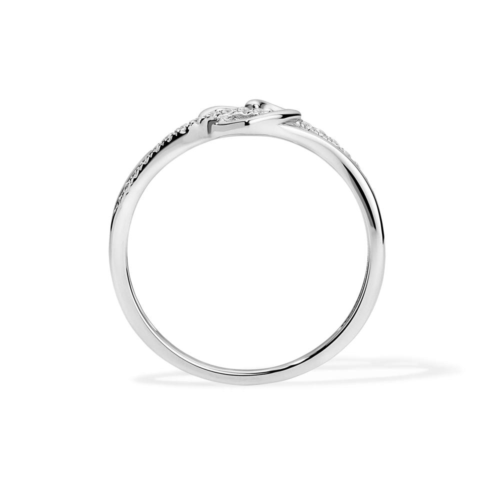 Diamond Heart Ring in Sterling Silver (1/10 ct. tw.) – Image 3 of 4