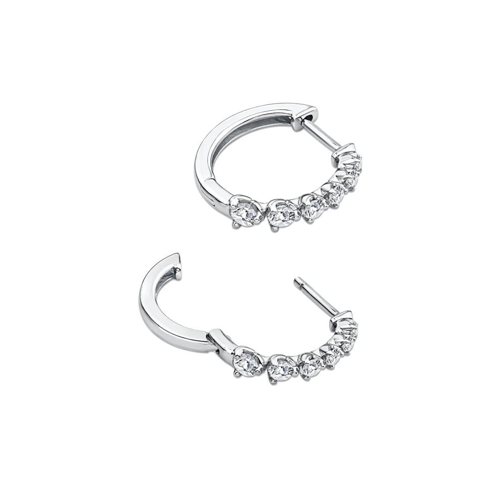 Diamond Graduated Hoop Earrings in Sterling Silver (1/2 ct. tw.) – Image 2 of 2