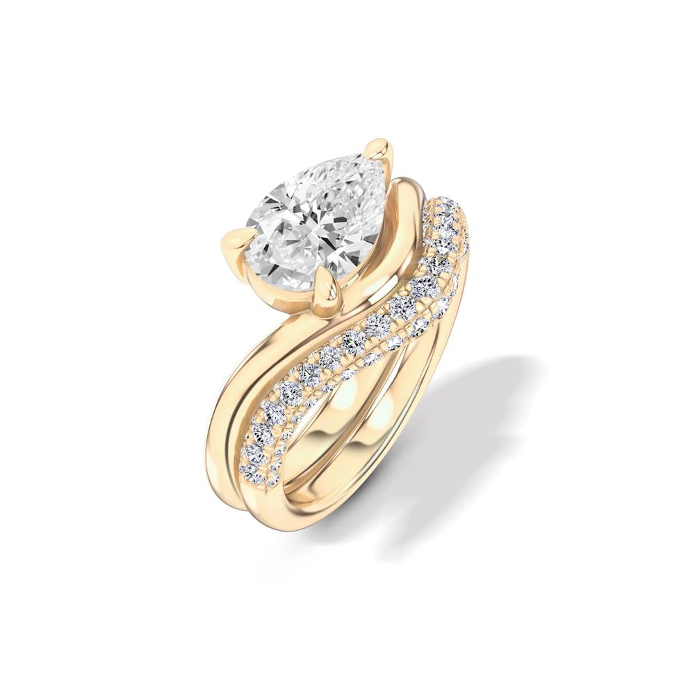 Lab Grown Diamond Pear-Shaped Engagement Set in 14K Yellow Gold (2 5/8 ct. tw.) – Image 5 of 6
