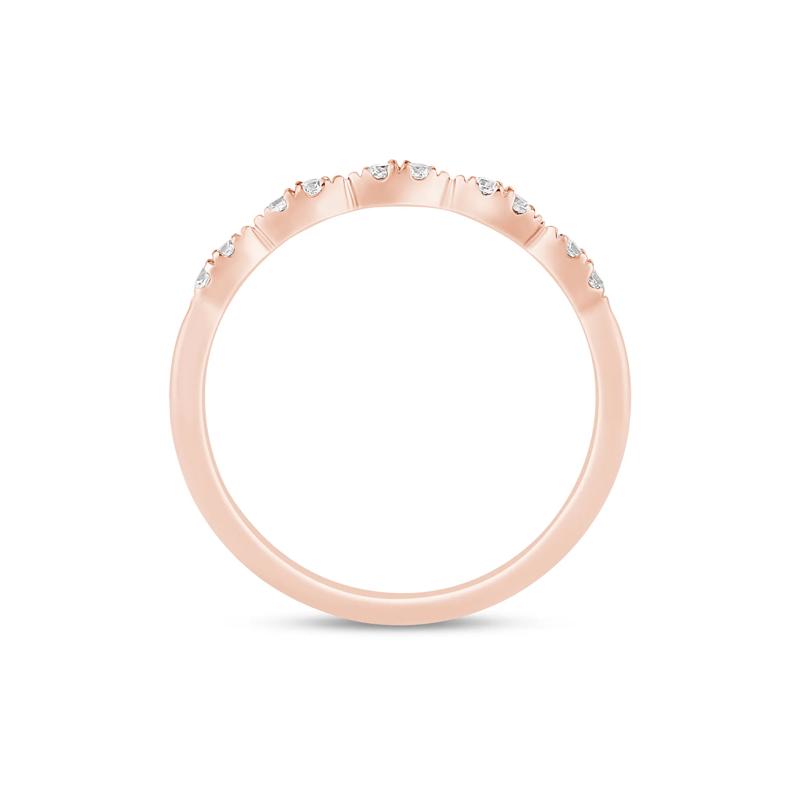 Diamond Faux-Marquise Anniversary Band in 10K Rose Gold (1/7 ct. tw.) – Image 2 of 3