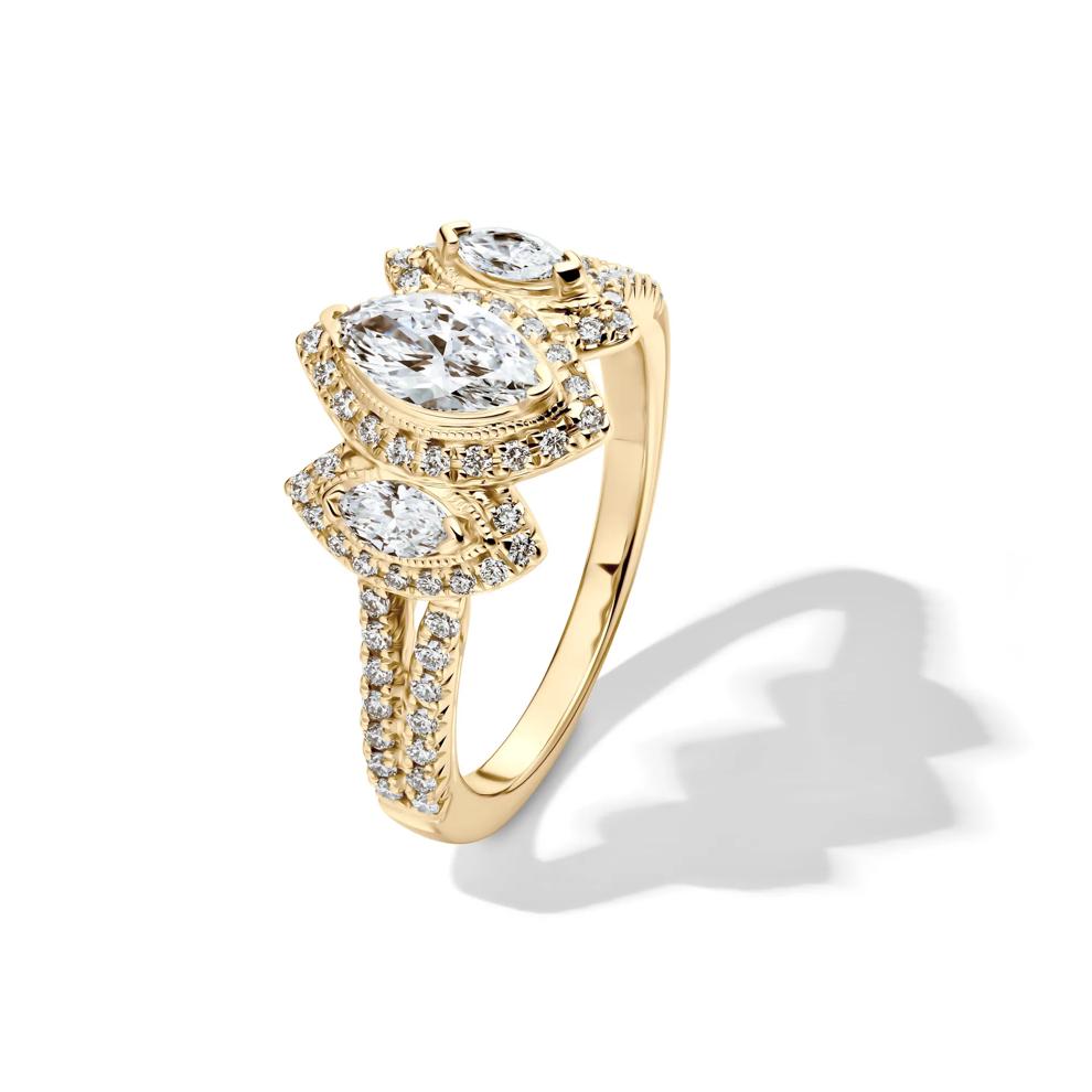 Lab Grown Diamond Marquise Engagement Ring in 10K Yellow Gold (1 ct. tw.) – Image 4 of 4
