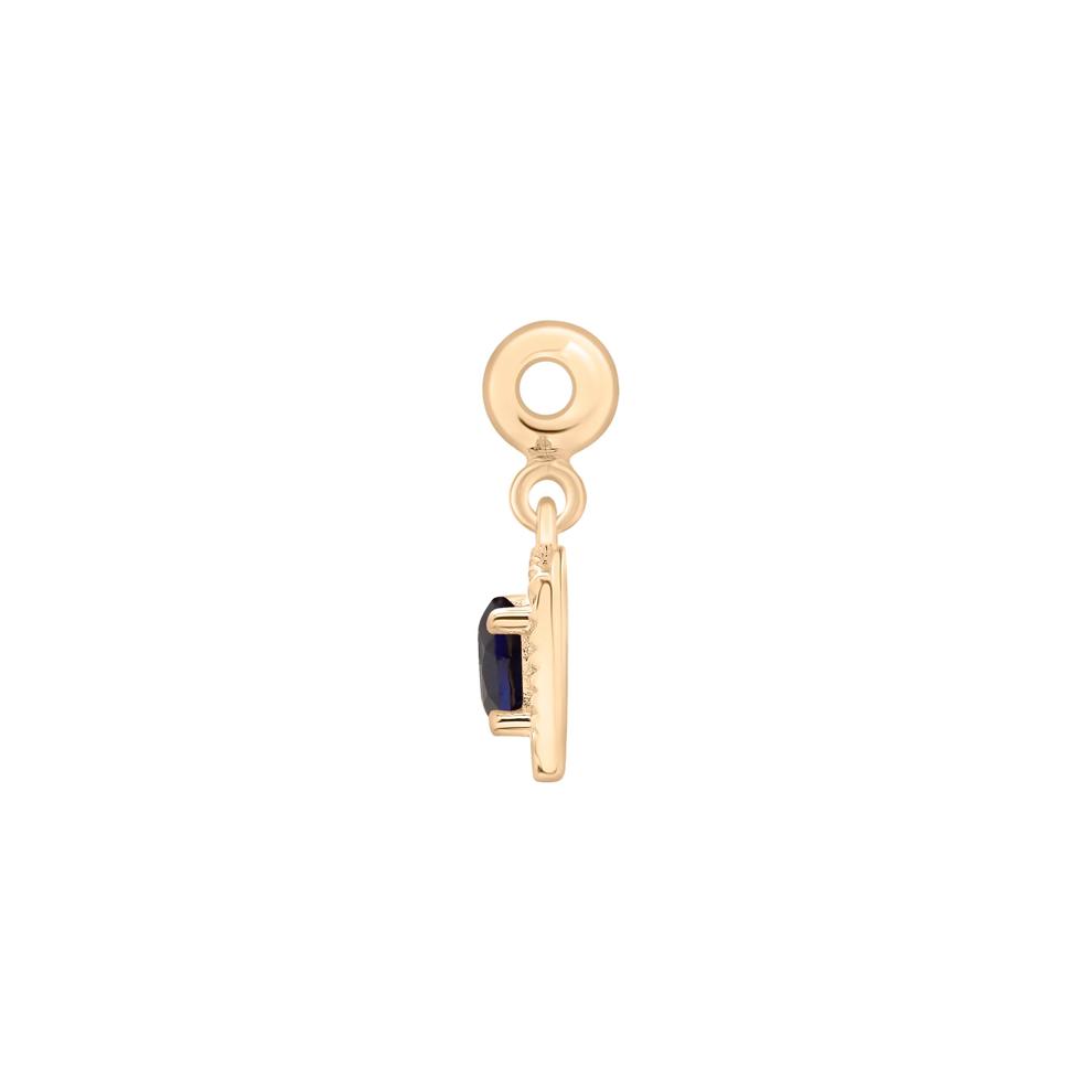 Lab-Created Blue Sapphire Medallion Birthstone Bead Charm in Vermeil – Image 2 of 3