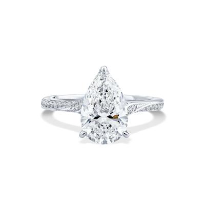 Lab Grown Diamond Pear-Shaped Engagement Ring in Platinum (2 3/4 ct. tw.)