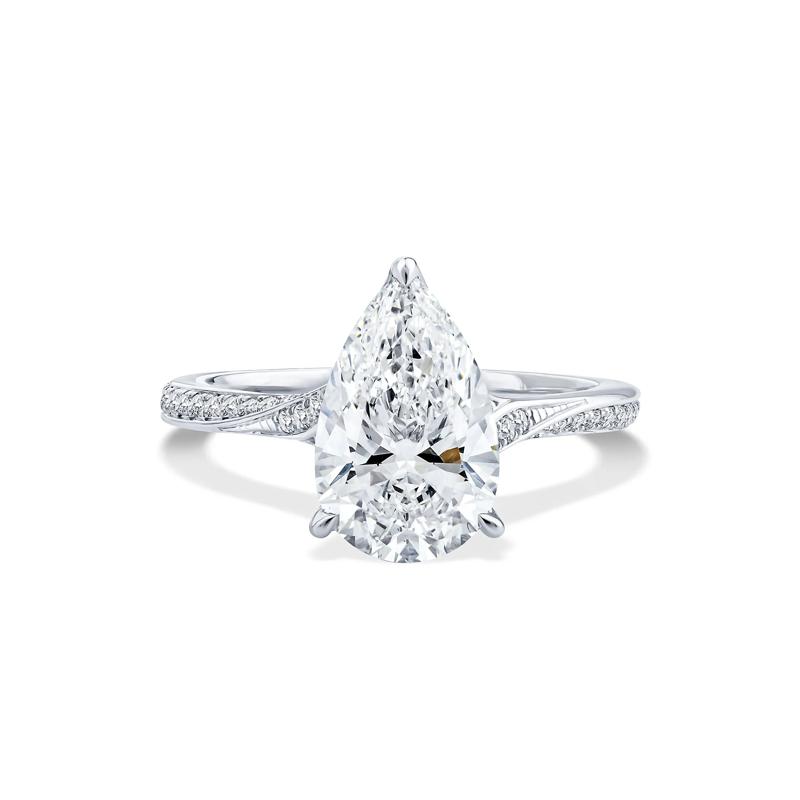 Lab Grown Pear-Shaped Diamond Engagement Ring in Platinum (2 3/4 ct. tw.) – Image 1 of 4