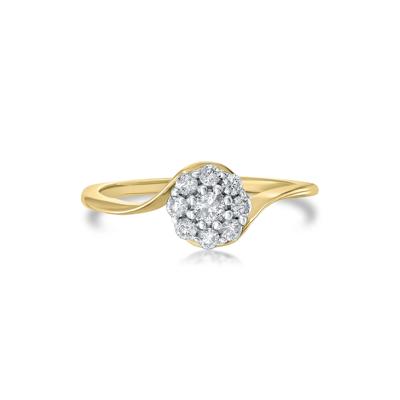 Diamond Round Composite Center Promise Ring in 10K Yellow Gold (1/4 ct. tw.)