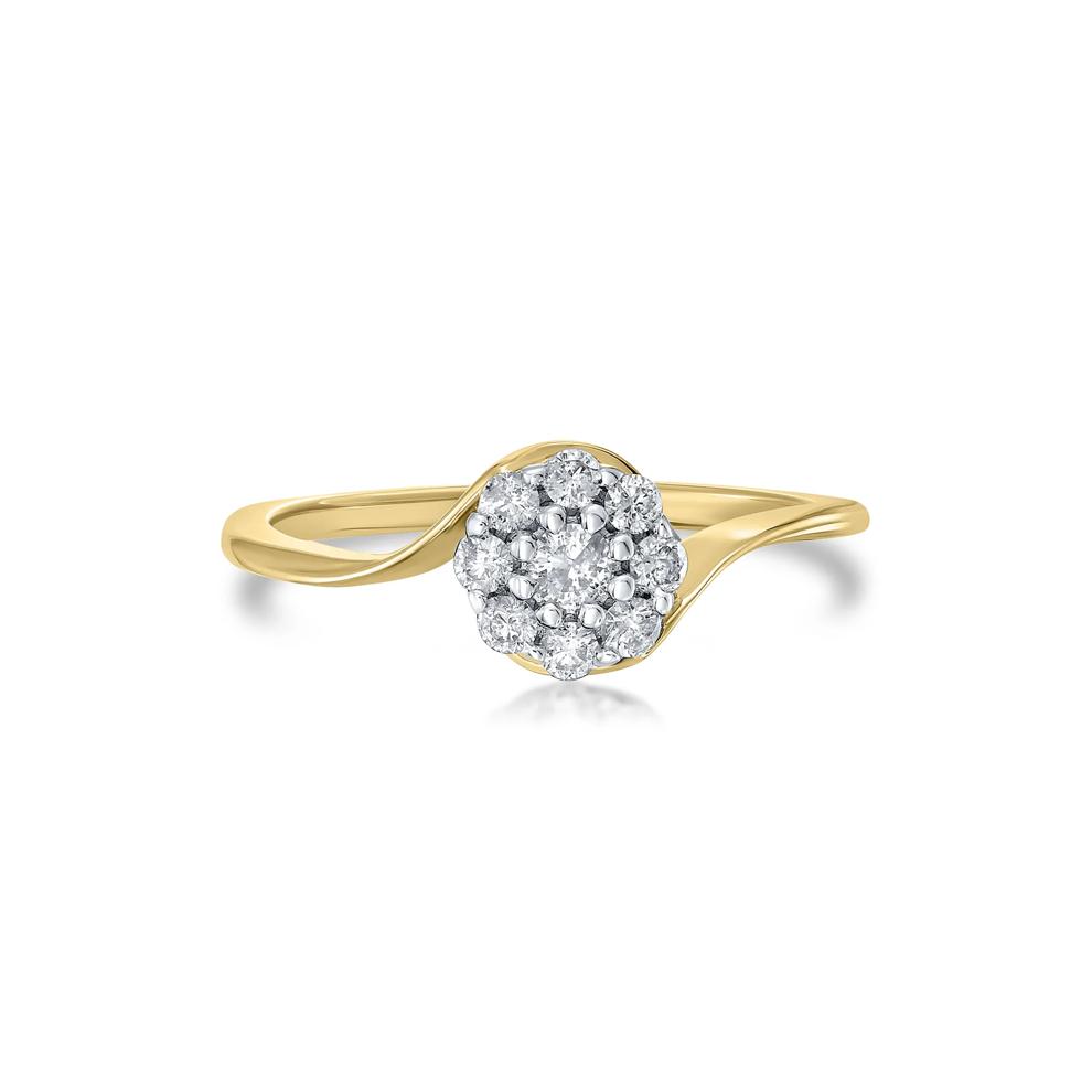 Diamond Round Composite Center Promise Ring in 10K Yellow Gold (1/4 ct. tw.) – Image 1 of 4