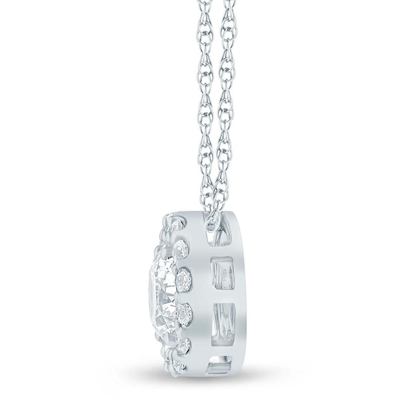 Lab Grown Diamond Halo Pendant in Platinum &#40;1 1/4 ct. tw.&#41; – Image 2 of 2