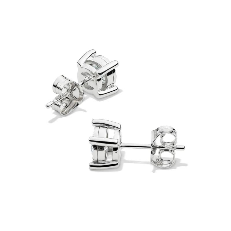 Lab Grown Diamond Round Illusion Stud Earrings in 10K White Gold &#40;1/2 ct. tw.&#41; – Image 2 of 2