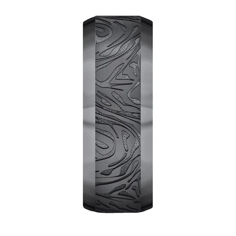 Men&#39;s Mokume Pattern Band in Tantalum, 7MM – Image 3 of 3